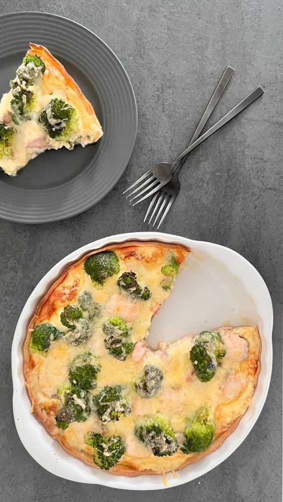 Quiche with Salmon and Broccoli